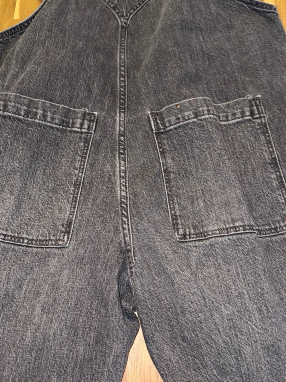 Universal Thread Washed Black Straight Leg overalls with Patch Pockets